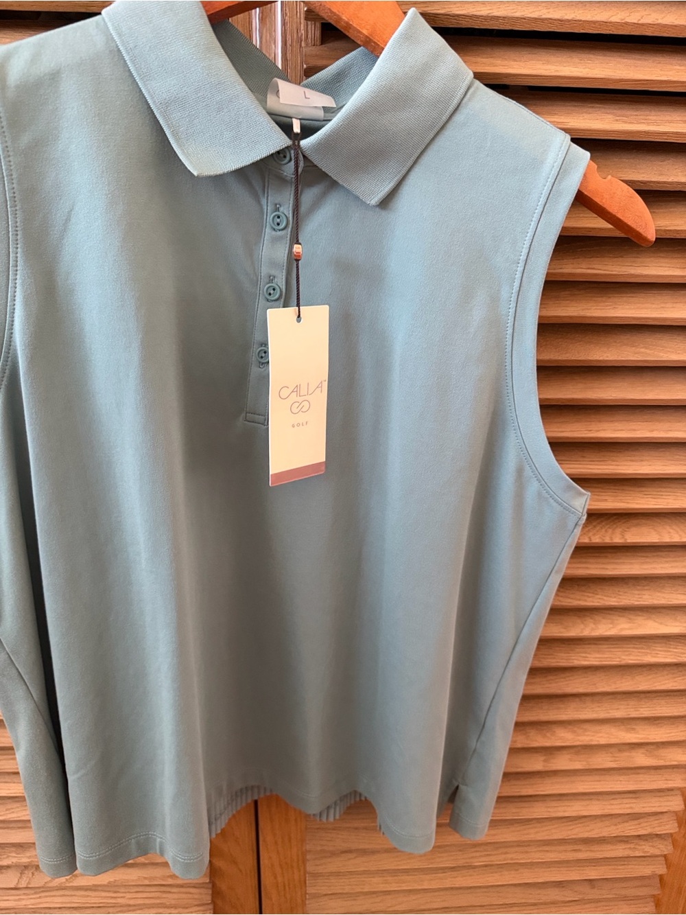 CALIA by Carrie Underwood Sleeveless Polo Top - Light Teal